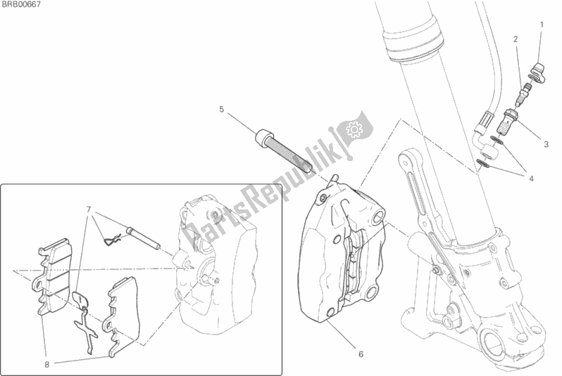 Todas as partes de Sistema De Freio Dianteiro do Ducati Scrambler Icon USA 803 2019